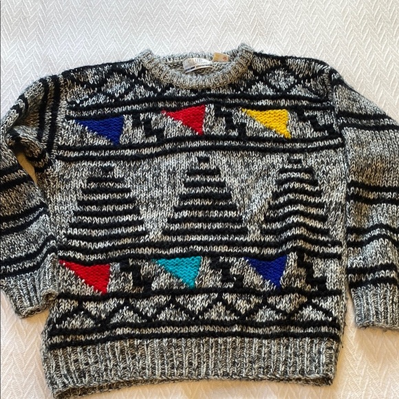 Club International Men's Acrylic Geometric Knit Sweater Eclectic Grandpa Artsy - Picture 14 of 14